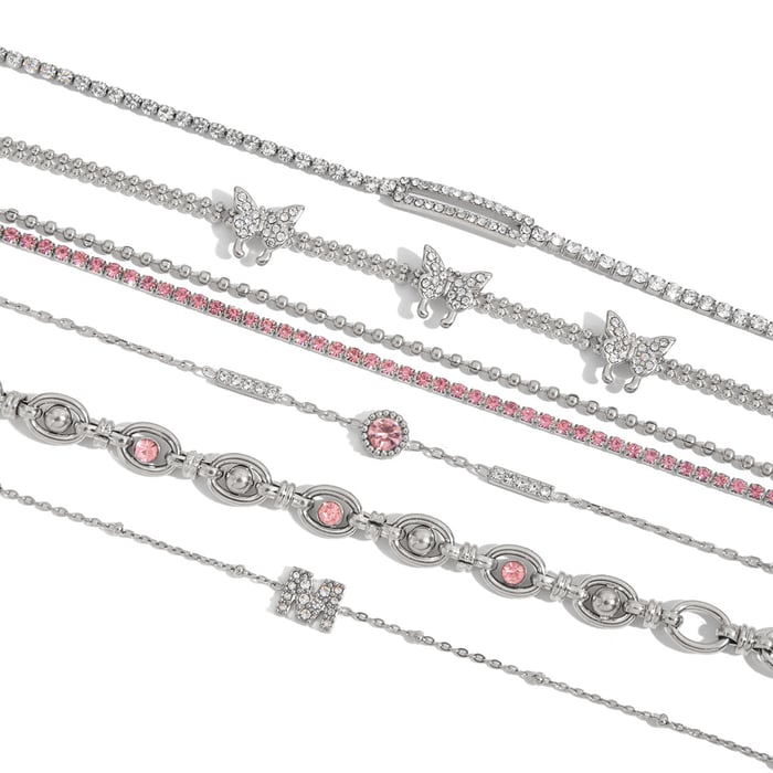 1 Piece Luxurious Series Cute Letter Stainless Steel Women's Chain Bracelets h5Picture7