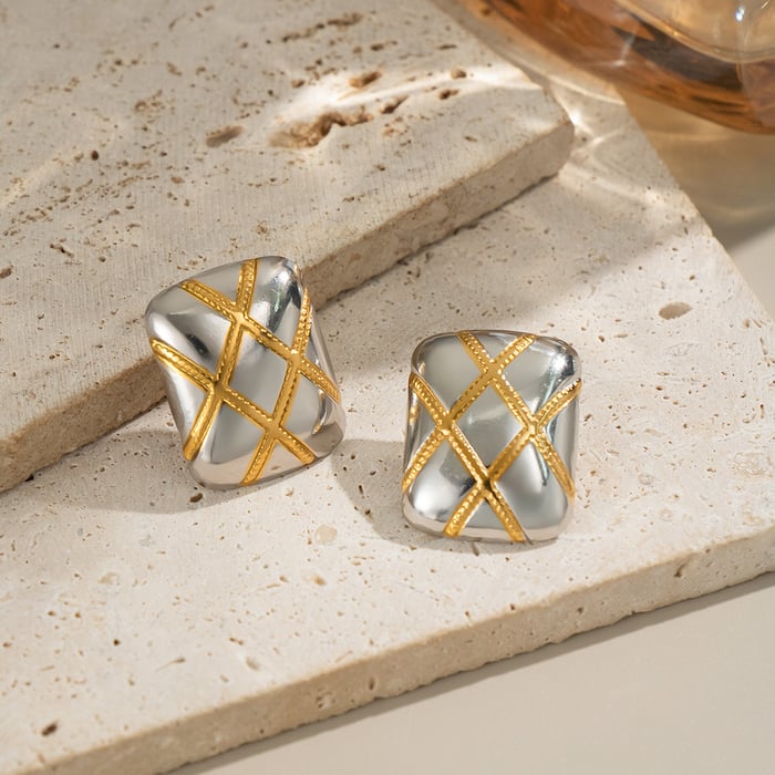 1 Pair Stainless Steel Mixed Color Stud Earrings h5Picture3