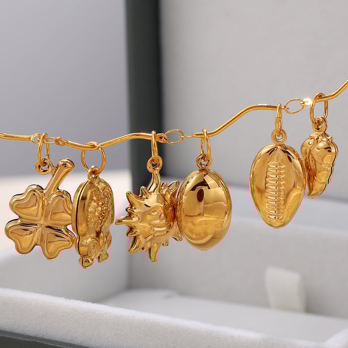 1 Piece Stainless Steel  Gold Color DIY Pendant h5Picture3