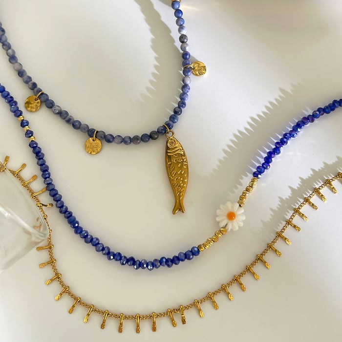 1 Piece Natural Stone Beaded Necklace h5Picture4