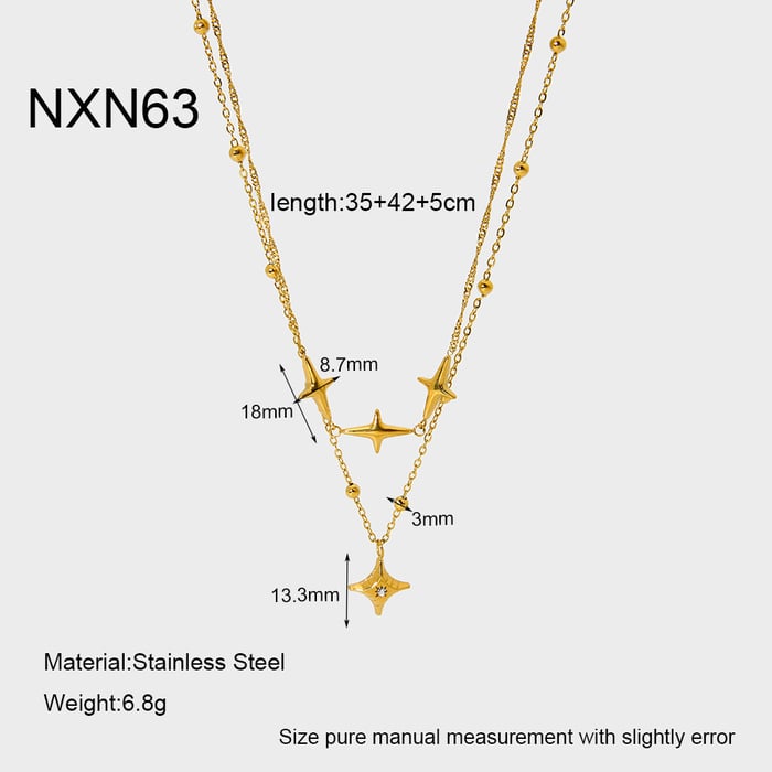 Simple Double-Layer Star Chain Necklace for Women