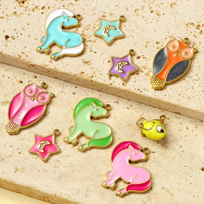 1 Piece Simple Series DIY Pony Stainless Steel Gold Color Women's Pendants h5Picture4
