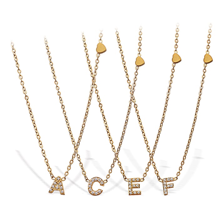 1 Piece Letter Stainless Steel Gold Color Pendant Necklace h5Picture4