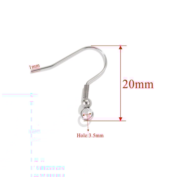 1 Piece Ear Hook Daily Solid Color Stainless Steel Jewelry Charms h5Picture2