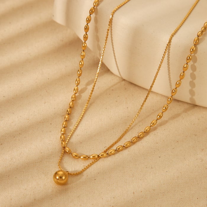 1 Pair Simple Series Daily Geometric Stainless Steel  Women's Layered Necklaces h5Picture2