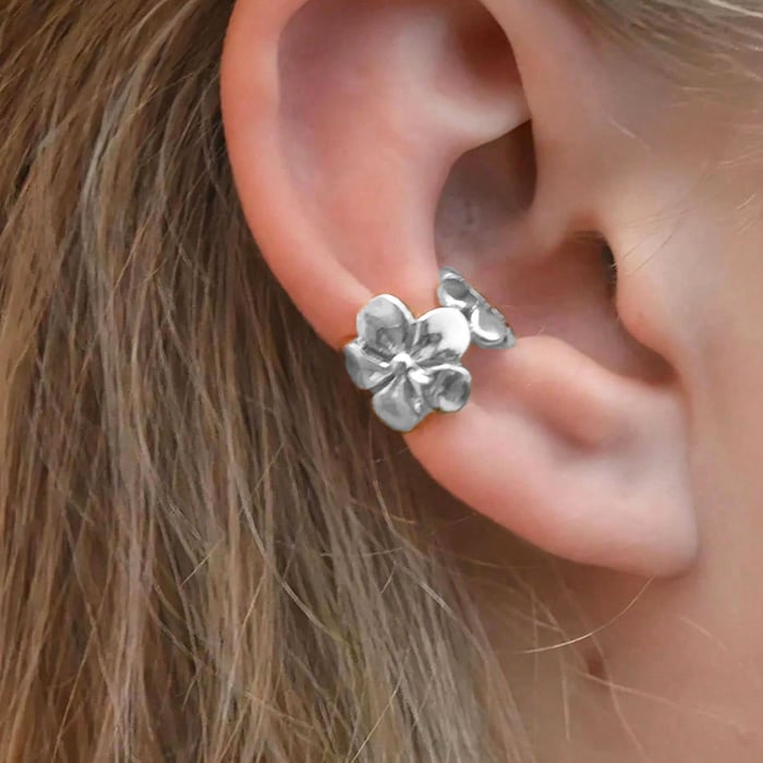 1 Stück einfache Blume Edelstahl Gold Farbe Damen Ohr Manschetten h5Bild6