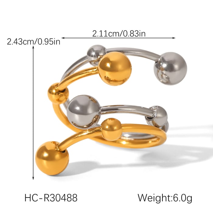 1 Stück einfache, alltägliche Statement-Ringe aus Edelstahl in gemischten Farben und Goldfarbe h5Bild2