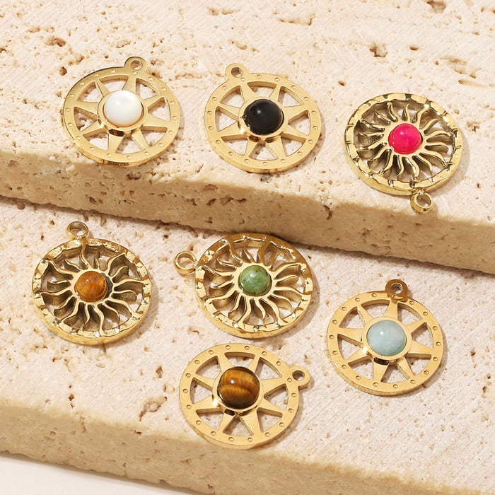 1 Piece Classic Colorful Natural Stones Women's Pendants h5Picture3