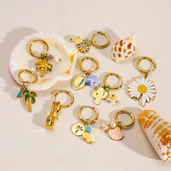 1 Stück Romantische Serie Natürliche Blume Edelstahl Damen Tropfen Ohrringe h5Bild3