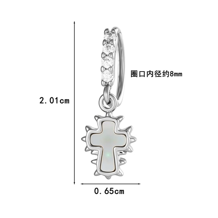 1 Stück Nasenring mit Kreuz und Kupferzirkon h5Bild2