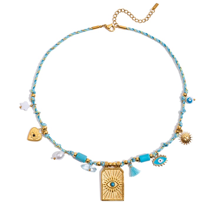 1 Piece Classic Tarot Calaite Stainless Steel Gold Color Women's Pendant Necklaces