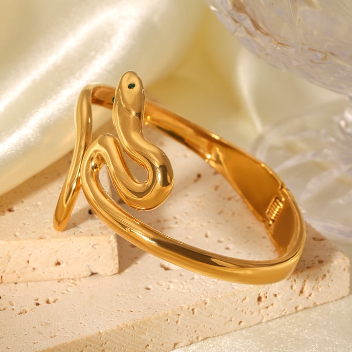 1 Pair Simple Series Daily Geometric Stainless Steel Women's Bangles h5Picture4
