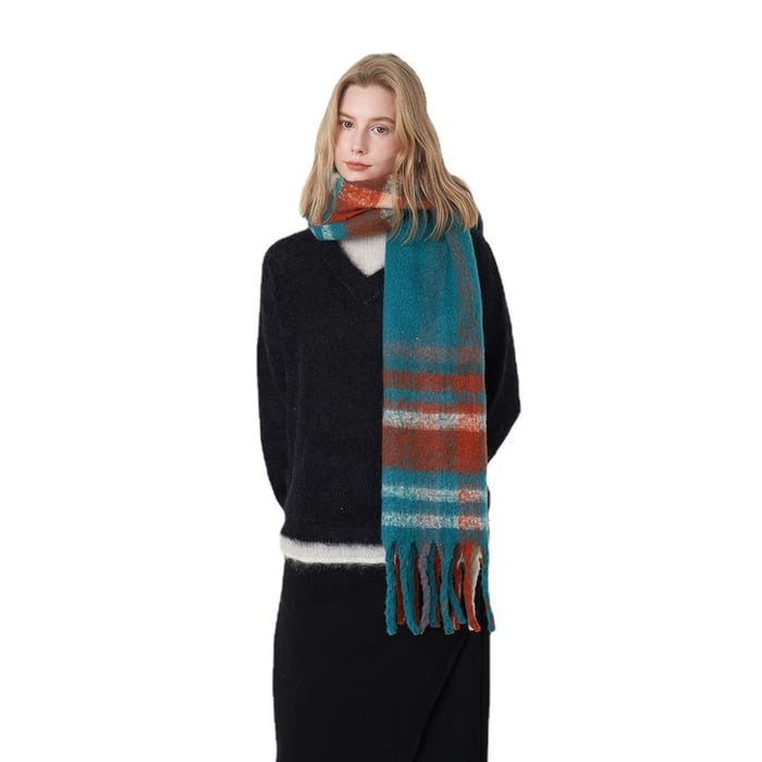1 stuk dagelijkse geruite polyester dames wintersjaals Afbeelding5