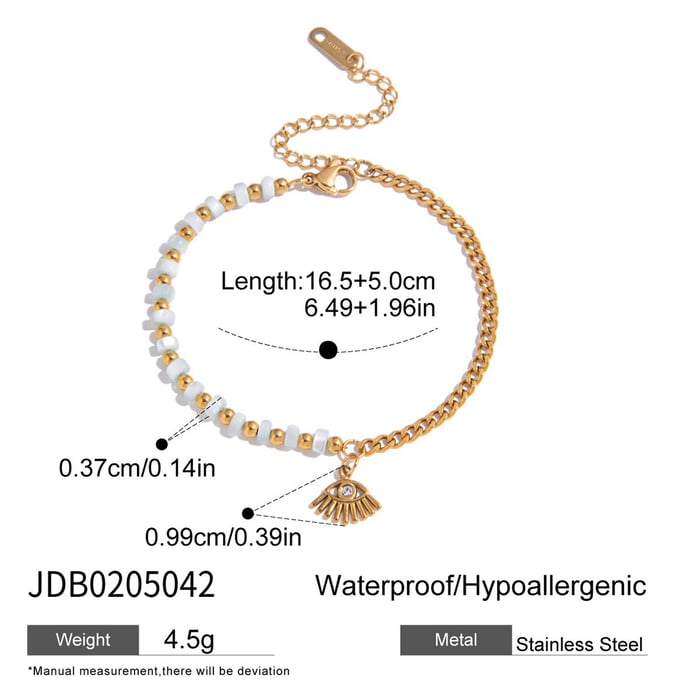 1 Piece Delicate Flower Stainless Steel Gold Color Women's Charm Bracelets h5Picture2