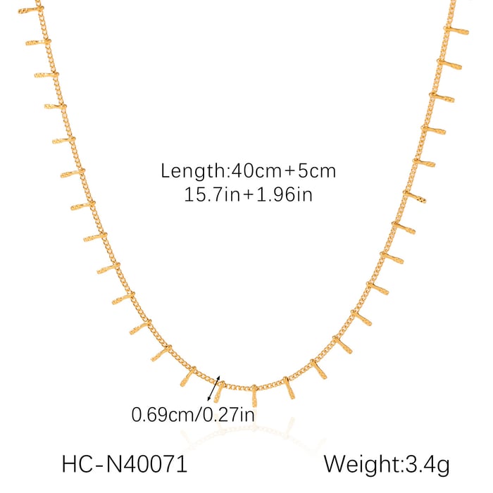 1 Pair Simple Series Daily Cross Stainless Steel   Gold Color  Women's Chain Necklaces h5Picture2