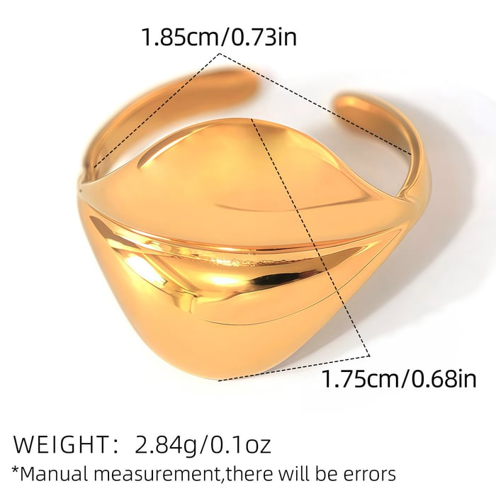 1 Piece Simple Irregular Shape Stainless Steel  Gold Color Statement Rings