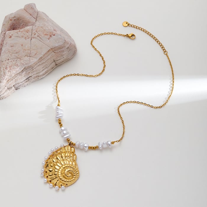 1 pezzo di collana con ciondolo da donna in acciaio inossidabile con motivo "Vacanza romantica" h5Immagine3