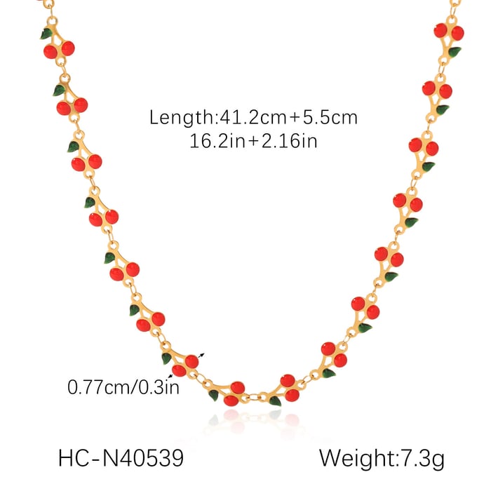 Sweet Plant Stainless Steel  Gold Color  Women's Chain Necklaces h5Picture2