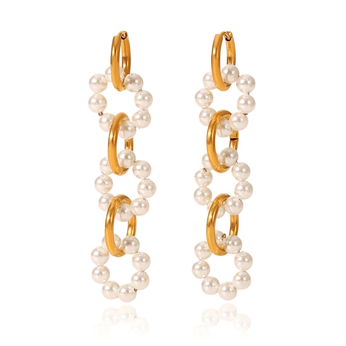 1 Pair Simple Series Daily Circle Stainless Steel  Women's Hoop Earrings