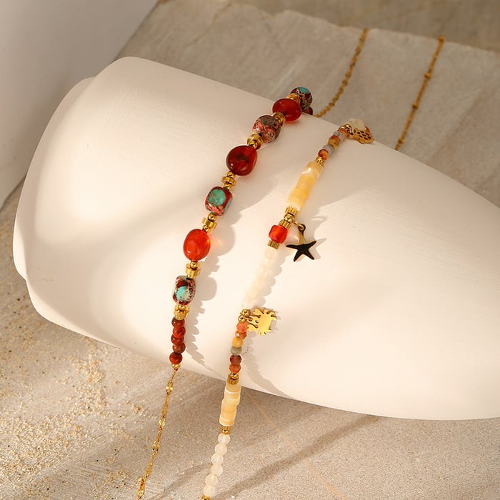 1 Piece Natural Stone Beaded Necklace h5Picture5