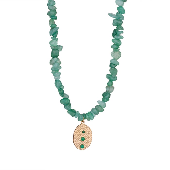 1 Piece Ethnic Series Elegant Beads Gold Color Women's Beaded Necklaces