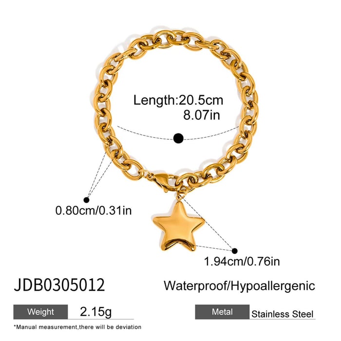 Halsketten mit Sternanhänger aus Edelstahl in Goldfarbe 