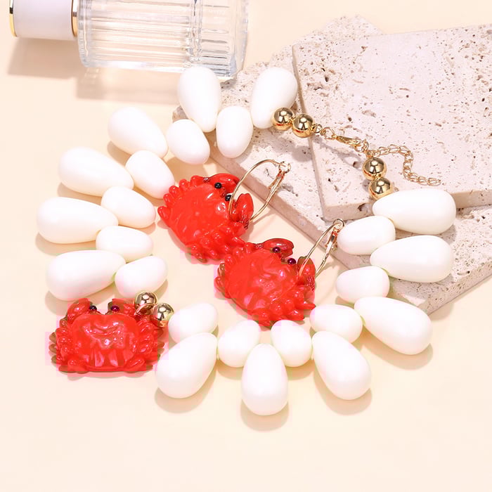 Resin Crab Statement Necklaces Set h5Picture4