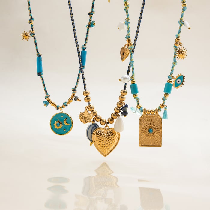 1 Piece Classic Tarot Calaite Stainless Steel Gold Color Women's Pendant Necklaces h5Picture6