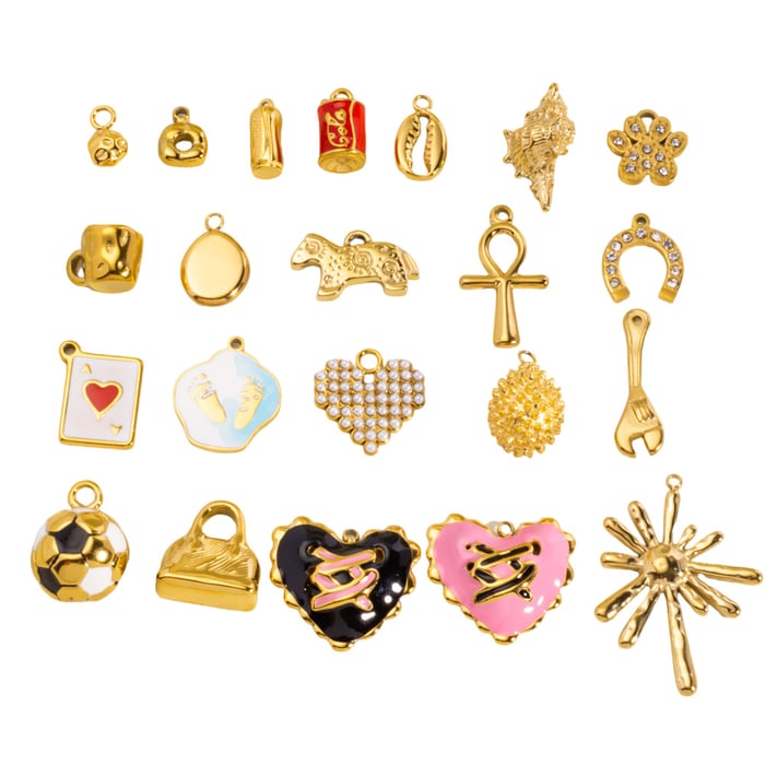 18K Gold Plated Stainless Steel Pendants Heart Retro Daily Classic Series Women's jewelry h5Picture5