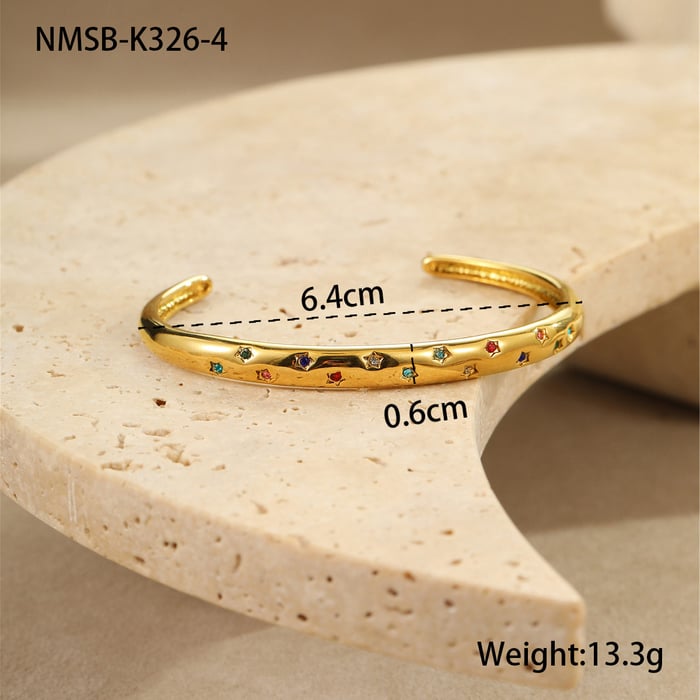 1 Piece Stainless Steel Gold Color Cuff Bracelet