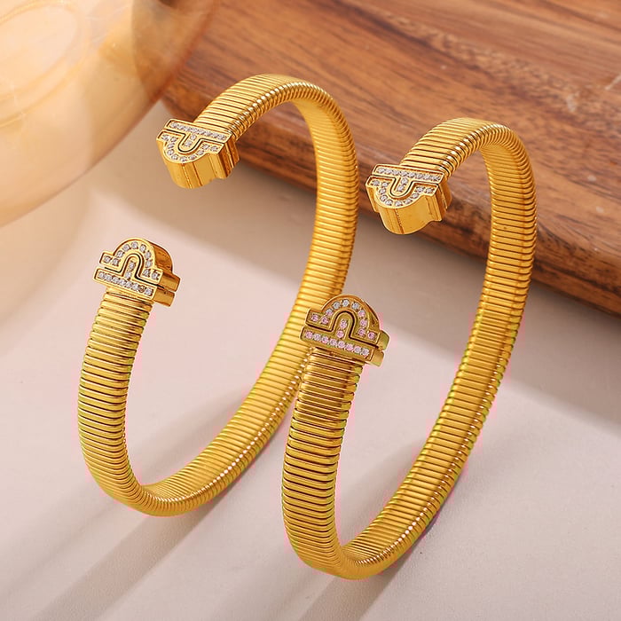 1 Piece Stainless Steel Gold Color Cuff Bangle Picture4