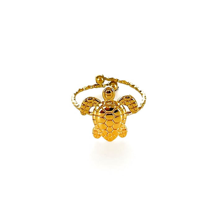 1 Stück Oceanic Edelstahl Goldfarbener Statement Ring