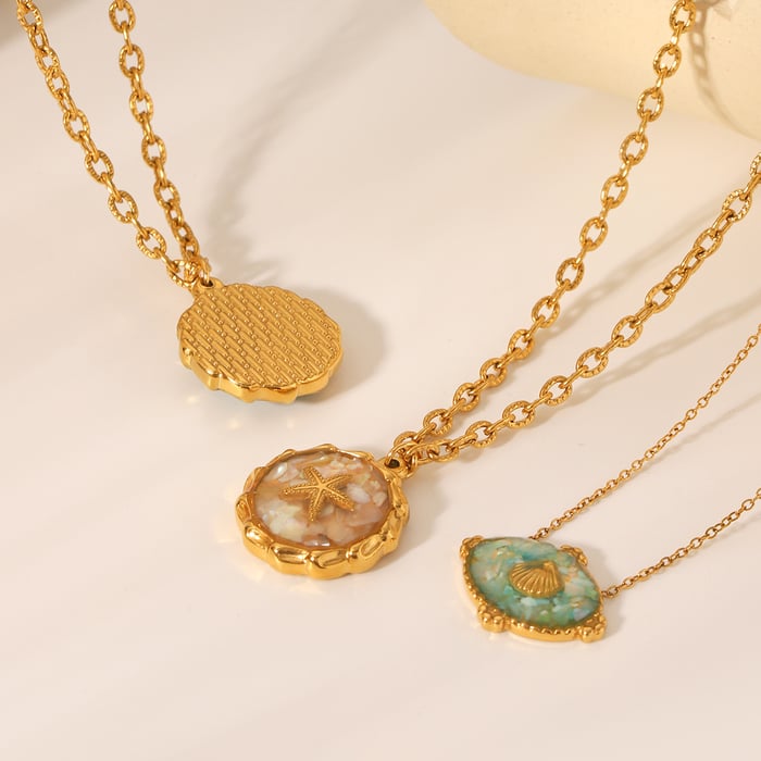 Vacation Turtle Stainless Steel  Gold Color Shell Women's Pendant Necklaces h5Picture5