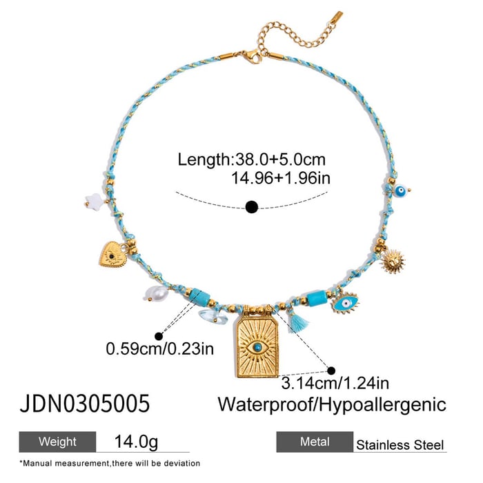 1 Piece Classic Tarot Calaite Stainless Steel Gold Color Women's Pendant Necklaces h5Picture2