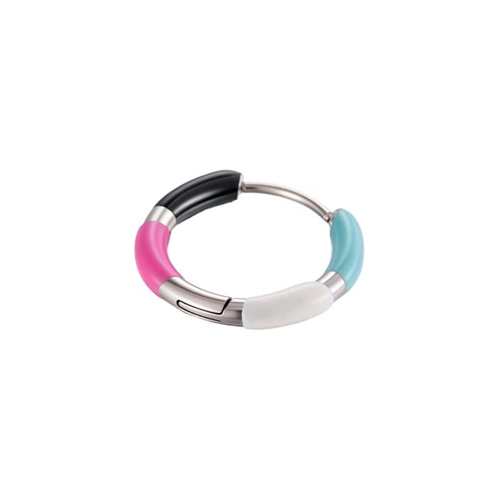 1 Piece Colorful Circle Stainless Steel Women's Hoop Earrings