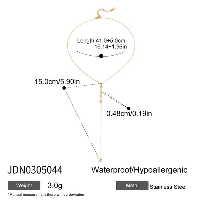 1 stuk delicate kwastjes roestvrij staal goudkleurige dames hanger kettingen h5Afbeelding2
