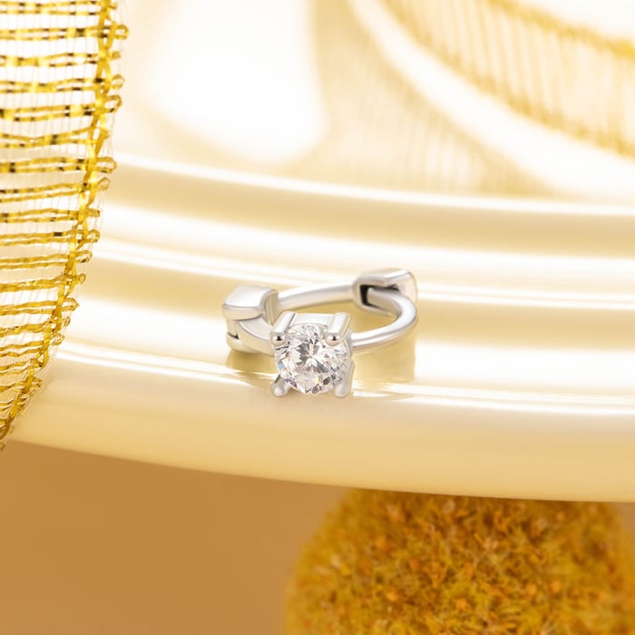 1 Piece Delicate Series Sweet Round Copper Zircon Women's Hoop Earrings