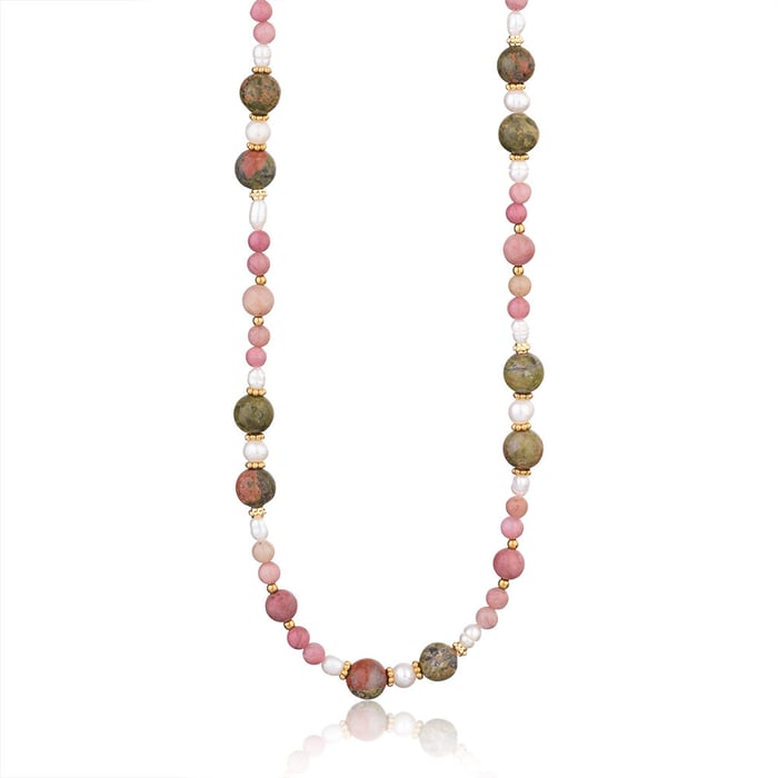 1 Piece Romantic Series Flower Natural Stones Women's Beaded Necklaces