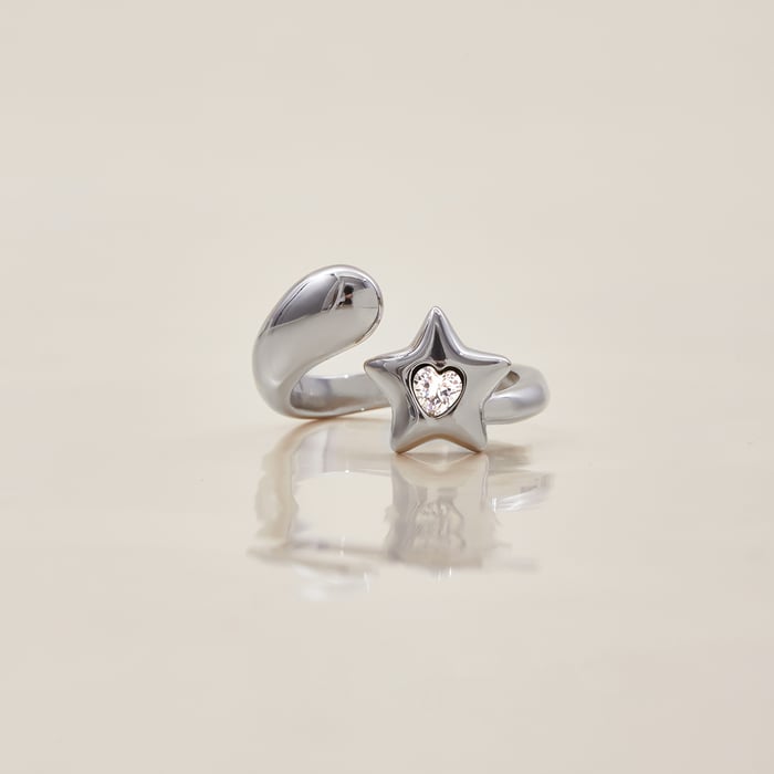 1 Piece Designable StarStainless Steel White Gold Color Statement Rings Picture5