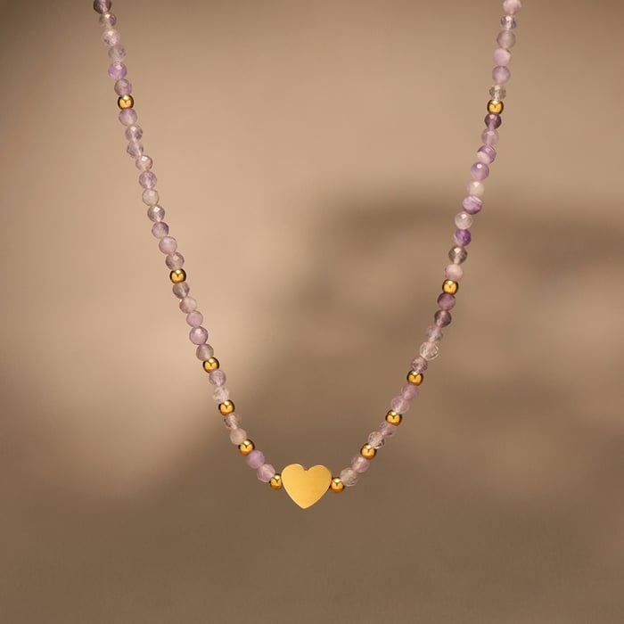 1 Piece Gorgeous Beads Stainless Steel Gold Color Women's Beaded Necklaces h5Picture3
