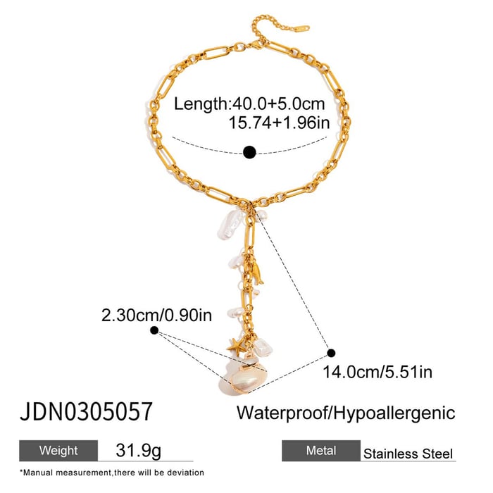 1 Piece Charming Shell Stainless Steel Gold Color Women's Pendant Necklaces Picture2