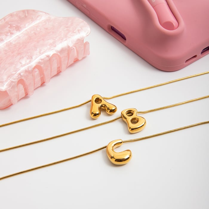 1 Piece Classic Letter Stainless Steel Gold Color Women's Pendant Necklaces h5Picture8