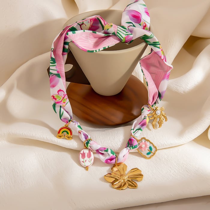 1 Stück Romantische Serie Tägliche Blumenseide Damen-Anhängerketten Bild3