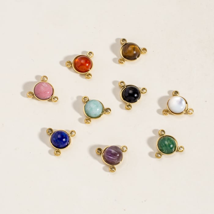 1 Piece Simple  Retro Irregular Shape Circle Natural Stones Women's Pendants Picture2
