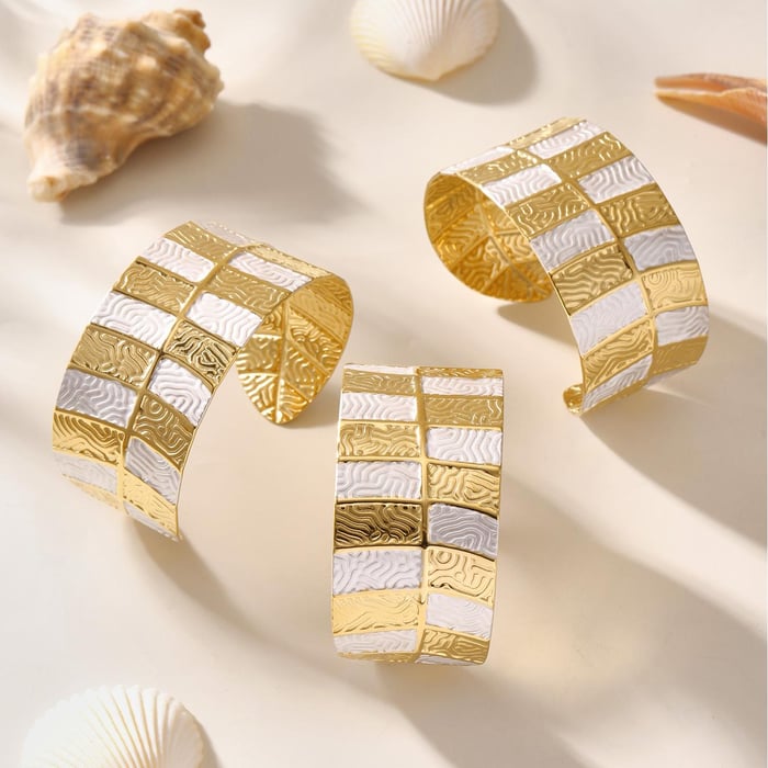 1 Piece Elegant Leaf Stainless Steel Assorted Colors Women's Bangles h5Picture5