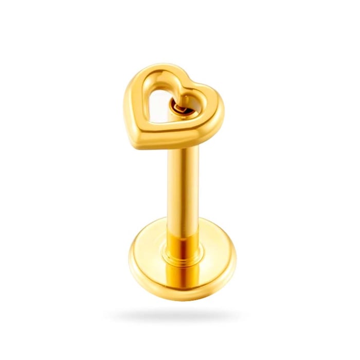 1 Stück Herz Titanlegierung Goldfarben Piercing Ohrring
