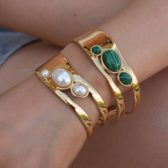 1 Piece Elegant Irregular Shape Stainless Steel  Women's Cuff Bracelets Picture4