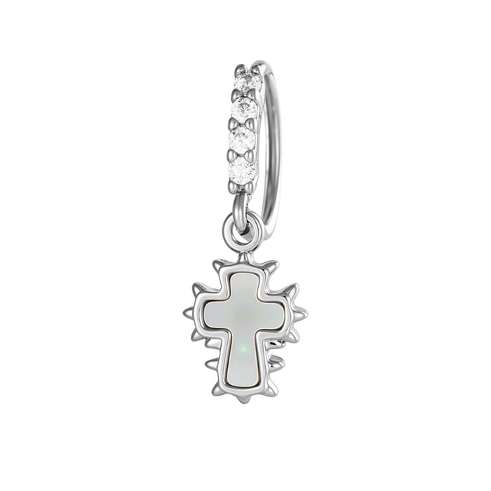 1 Stück Nasenring mit Kreuz und Kupferzirkon