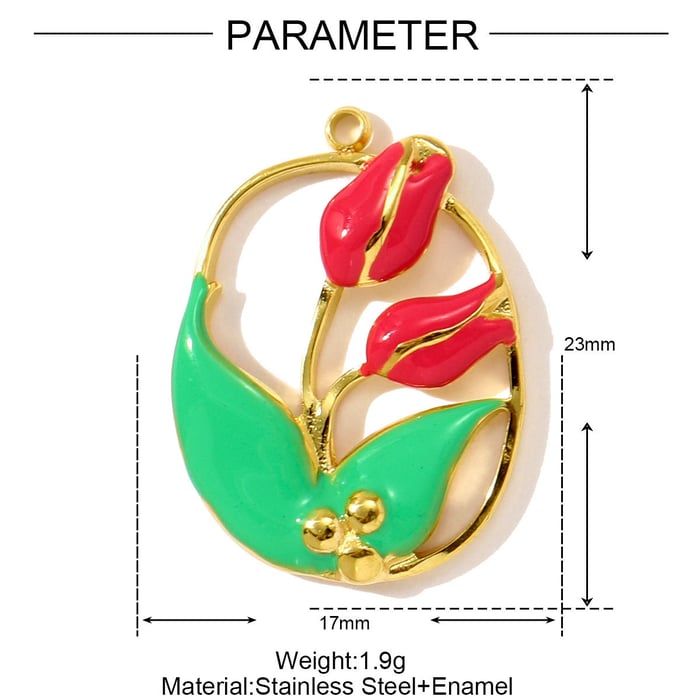 1 Piece Natural Food&Animal Stainless Steel Women's Pendants h5Picture2