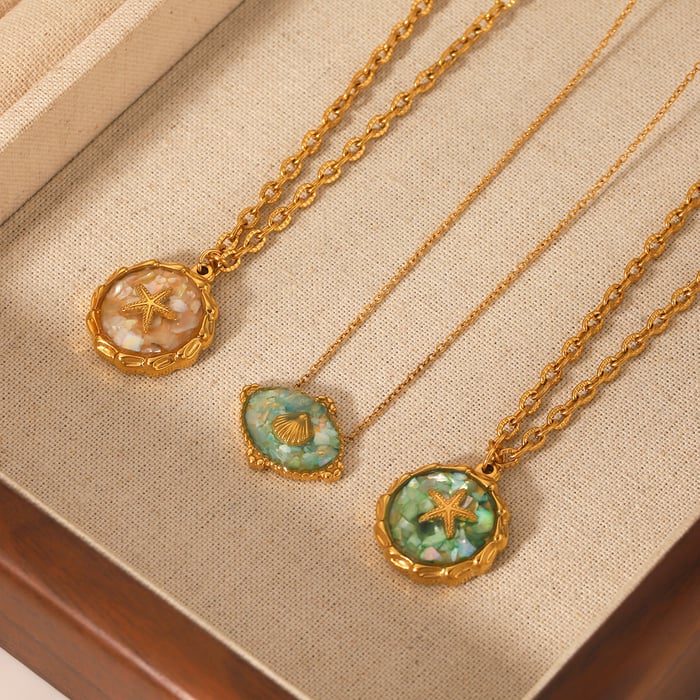 Vacation Turtle Stainless Steel  Gold Color Shell Women's Pendant Necklaces h5Picture4